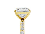 Princess Cut Diamond Solitaire Ring in Yellow gold with Round Pavé Band_29