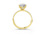 Princess Cut Diamond Solitaire Ring in Yellow gold with Round Shared Prong Pavé Band_21
