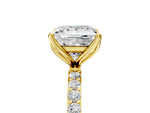 Princess Cut Diamond Solitaire Ring in Yellow gold with Round Shared Prong Pavé Band_23