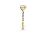 Princess Cut Diamond Solitaire Ring in Yellow gold with Shared Prong Marquise and Round Side Stones_14