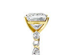 Princess Cut Diamond Solitaire Ring in Yellow gold with Shared Prong Marquise and Round Side Stones_17
