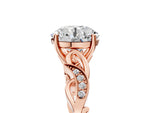 Princess Cut Diamond Solitaire Vine Band Ring in Rose gold with Milgrain Prong Setting_5