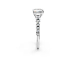Princess Cut Diamond Vintage Scroll Solitaire Ring in White gold with Graduated Round Side Stones_20
