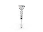 Princess Cut Diamond Vintage Scroll Solitaire Ring in White gold with Graduated Round Side Stones_8
