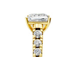 Princess Cut Diamond Vintage Scroll Solitaire Ring in Yellow gold with Graduated Round Side Stones_17