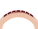 Princess Cut Garnet Bar-Set Pavé Band in Rose gold with Grooved Edge Detailing_4
