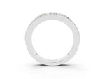 Princess Cut Moissanite Bar-Set Pavé Band in Platinum with Grooved Edge Detailing_3