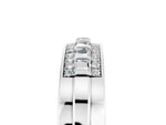 Princess Cut Moissanite Bar-Set Pavé Band in Platinum with Grooved Edge Detailing_5
