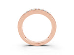 Princess Cut Moissanite Bar-Set Pavé Band in Rose gold with Grooved Edge Detailing_3