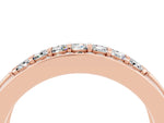 Princess Cut Moissanite Bar-Set Pavé Band in Rose gold with Grooved Edge Detailing_4