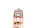 Princess Cut Moissanite Bar-Set Pavé Band in Rose gold with Grooved Edge Detailing_5