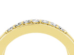 Princess Cut Moissanite Bar-Set Pavé Band in Yellow gold with Grooved Edge Detailing_4