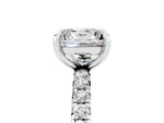 Princess Cut Moissanite Pavé Solitaire Ring in Platinum with Round Pavé Band and Prong Setting_5