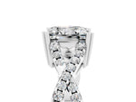 Princess Cut Moissanite Solitaire Ring in White gold with Interwoven Pavé Band and Prong Setting_5