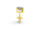 Princess Cut Moissanite Stud Earrings in Yellow gold with Basket Setting_2