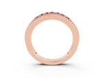 Princess Cut Morganite Bar-Set Pavé Band in Rose gold with Grooved Edge Detailing_3