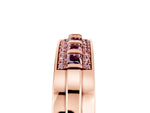 Princess Cut Morganite Bar-Set Pavé Band in Rose gold with Grooved Edge Detailing_5