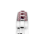 Princess Cut Morganite Bar-Set Pavé Band in Silver with Grooved Edge Detailing_5