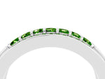 Princess Cut Peridot Bar-Set Pavé Band in White gold with Grooved Edge Detailing_4