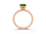 Princess Cut Peridot Milgrain Pavé Engagement Ring in Rose gold with Prong Setting_3