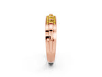 Princess Cut Yellow Sapphire Bar-Set Pavé Band in Rose gold with Grooved Edge Detailing_2