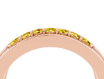 Princess Cut Yellow Sapphire Bar-Set Pavé Band in Rose gold with Grooved Edge Detailing_4