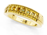 Princess Cut Yellow Sapphire Bar-Set Pavé Band in Yellow gold with Grooved Edge Detailing_1