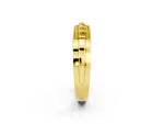 Princess Cut Yellow Sapphire Bar-Set Pavé Band in Yellow gold with Grooved Edge Detailing_2