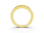 Princess Cut Yellow Sapphire Bar-Set Pavé Band in Yellow gold with Grooved Edge Detailing_3