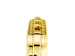 Princess Cut Yellow Sapphire Bar-Set Pavé Band in Yellow gold with Grooved Edge Detailing_5