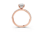 Radiant Cut Diamond Hidden Halo Engagement Ring in Rose gold with Round Pavé Band_21