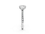 Radiant Cut Diamond Hidden Halo Engagement Ring in White gold with Round Pavé Band_20