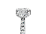 Radiant Cut Diamond Hidden Halo Engagement Ring in White gold with Round Pavé Band_23