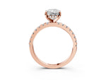 Radiant Cut Diamond Hidden Halo Solitaire Ring in Rose gold with Round Pavé Band and Prong Setting_39