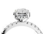Radiant Cut Diamond Hidden Halo Solitaire Ring in White gold with Round Pavé Band and Prong Setting_40