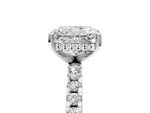 Radiant Cut Diamond Hidden Halo Solitaire Ring in White gold with Round Pavé Band and Prong Setting_41