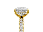 Radiant Cut Diamond Hidden Halo Solitaire Ring in Yellow gold with Round Pavé Band and Prong Setting_29