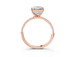 Radiant Cut Diamond Pavé Band Solitaire Ring in Rose gold with Round Accents_27