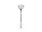 Radiant Cut Diamond Pavé Band Solitaire Ring in White gold with Round Accents_26