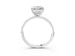Radiant Cut Diamond Pavé Band Solitaire Ring in White gold with Round Accents_27