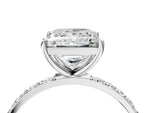 Radiant Cut Diamond Pavé Band Solitaire Ring in White gold with Round Accents_28