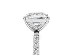 Radiant Cut Diamond Pavé Band Solitaire Ring in White gold with Round Accents_29