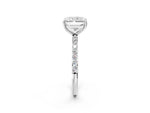 Radiant Cut Diamond Pavé Band Solitaire Ring in White gold with Round Accents_38