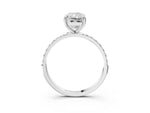 Radiant Cut Diamond Pavé Band Solitaire Ring in White gold with Round Accents_39