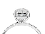 Radiant Cut Diamond Pavé Band Solitaire Ring in White gold with Round Accents_40