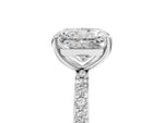 Radiant Cut Diamond Pavé Band Solitaire Ring in White gold with Round Accents_41