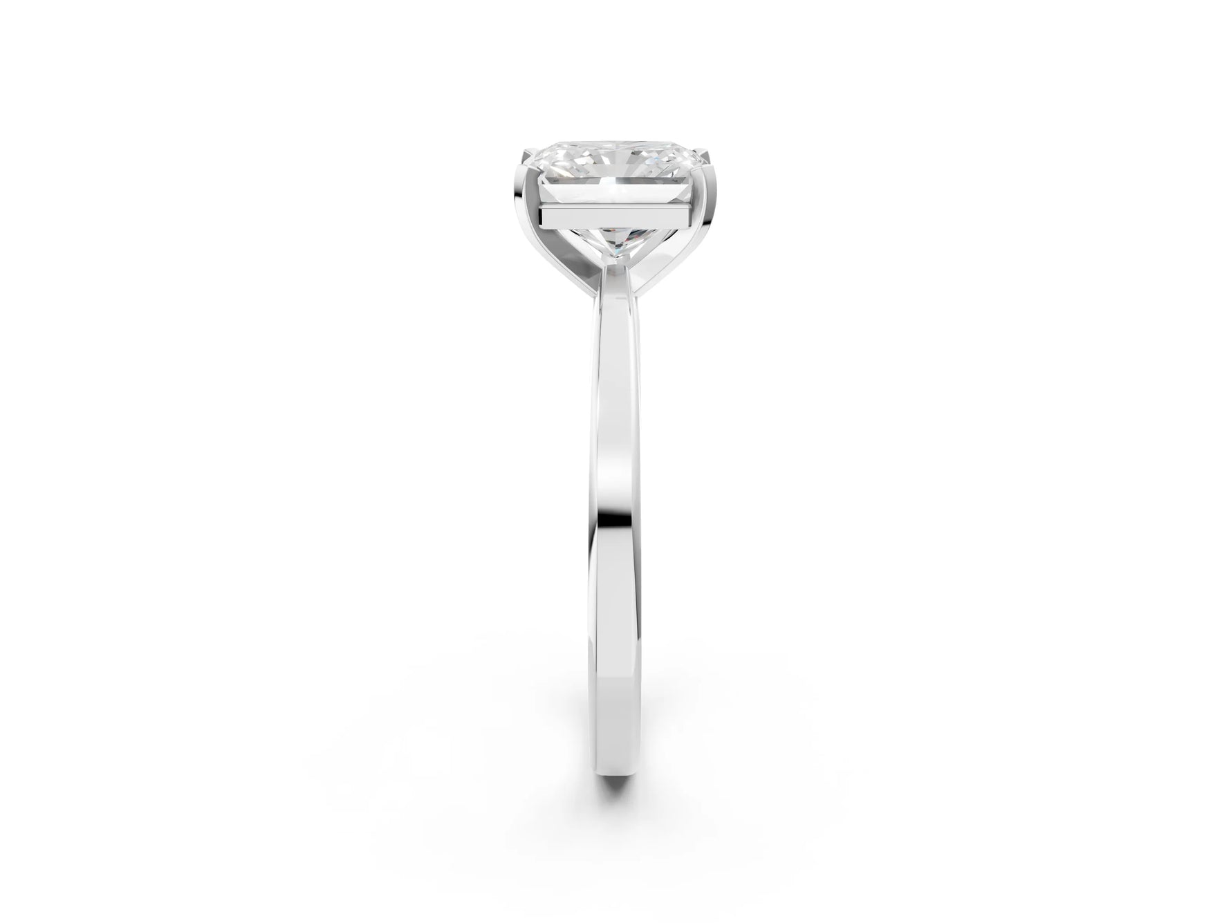 Radiant Cut Diamond Solitaire Engagement Ring in White gold with Prong Setting_14