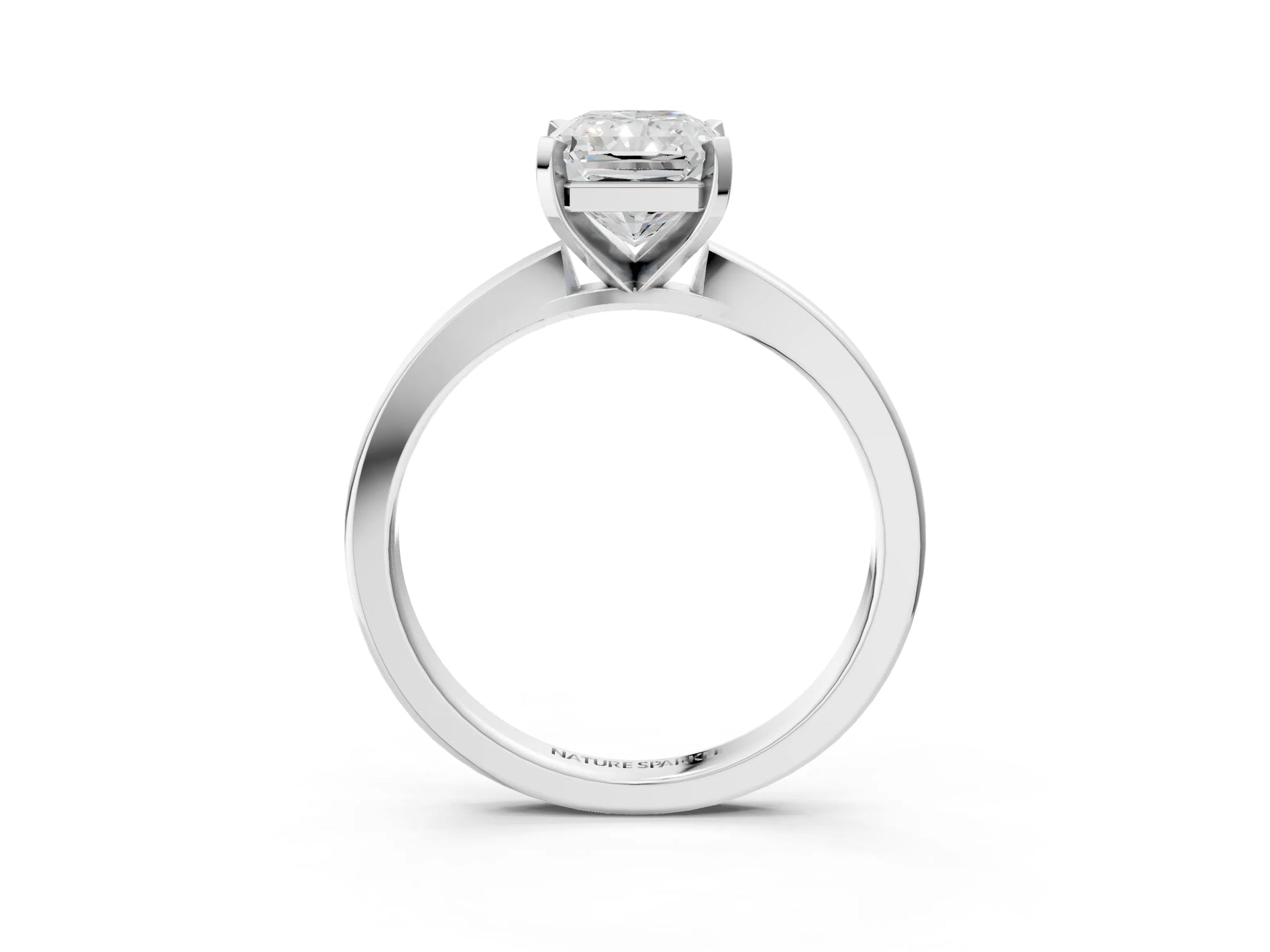 Radiant Cut Diamond Solitaire Engagement Ring in White gold with Prong Setting_15