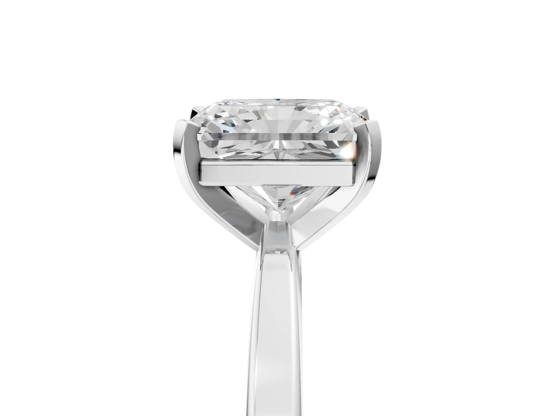 Radiant Cut Diamond Solitaire Engagement Ring in White gold with Prong Setting_17