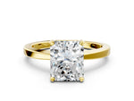 Radiant Cut Diamond Solitaire Engagement Ring in Yellow gold with Prong Setting_12